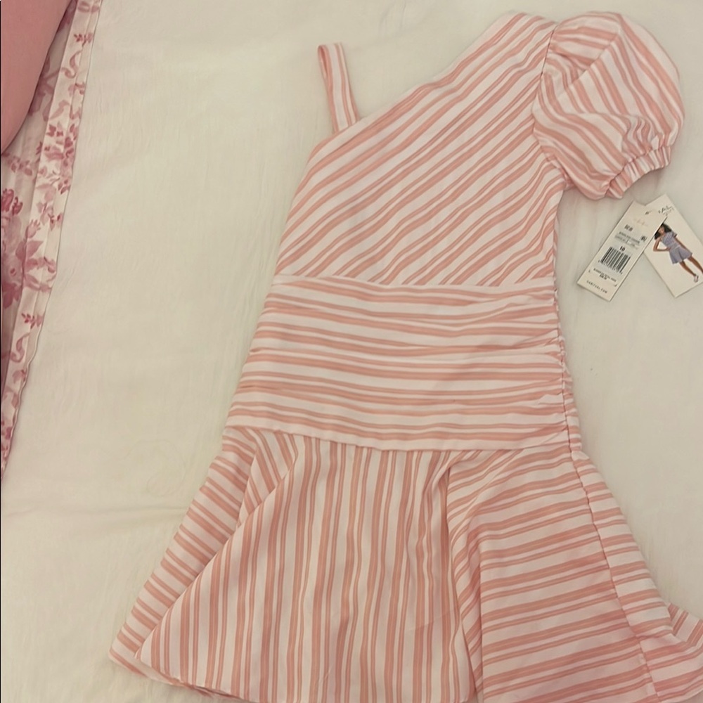 Habitual Girl Pink Striped Kids Dress